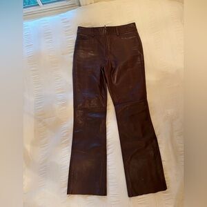 VINTAGE Banana Republic Genuine Brown Leather Pants size 6